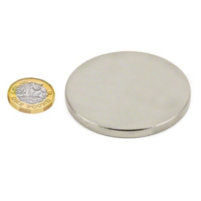 N42 Neodymium Magnet for Arts, Crafts, Model Making, DIY, Hobbies, Office, and Home - 60mm dia x 5mm thick - 22.7kg Pull