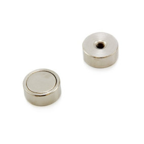 N42 Neodymium Pot Magnet - 19mm x 8mm x M5 thread hole for Engineering, Manufacturing, Hanging & Holding Applications - 17kg Pull