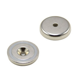 N42 Neodymium Pot Magnet for Arts, Crafts and Model Making - 40mm Dia x 8mm Thick x 6mm c/Sink - 64kg Pull