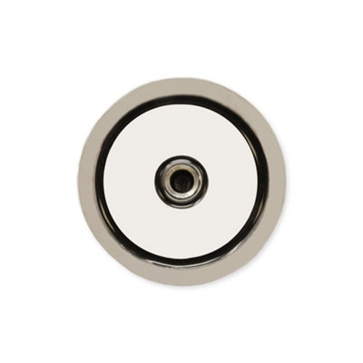 N42 Neodymium Pot Magnet with M10 Eyebolt for Magnet Fishing, Recovery & Treasure Hunting - 75mm x 15mm - 200kg Pull