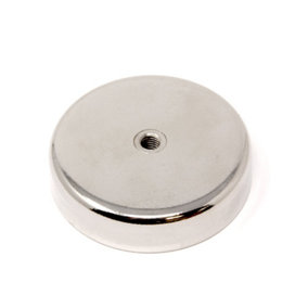 N42 Neodymium Pot Magnet with M10 Internal Thread for Holding, Hanging and Displaying Items - 75mm dia - 200kg Pull