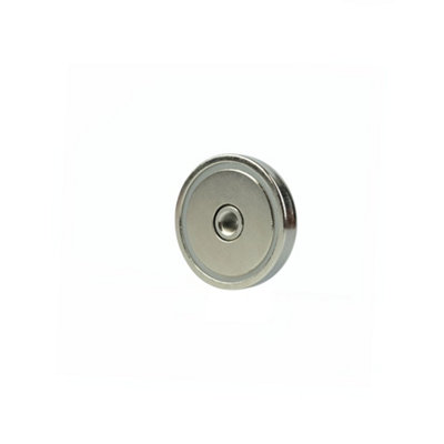 N42 Neodymium Pot Magnet with M8 Internal Thread for Holding, Hanging and Displaying Items - 48mm dia - 96kg Pull
