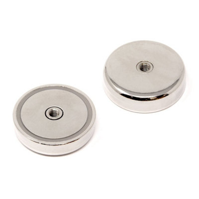 N42 Neodymium Pot Magnet with M8 Internal Thread for Holding, Hanging and Displaying Items - 60mm dia - 139kg Pull