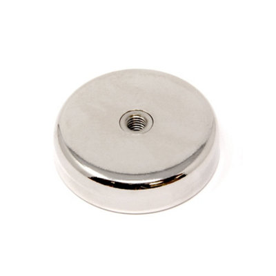 N42 Neodymium Pot Magnet with M8 Internal Thread for Holding, Hanging and Displaying Items - 60mm dia - 139kg Pull