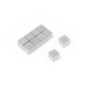 N42 Neodymium Square Magnet - 7/16 in. x 7/16 in. x 7/16 in. thick - 7.72lbs Pull (Pack of 10)