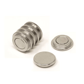 N42 Neodymium Top Hat Pot Magnet for Office, Fridge, Whiteboard, Refrigerator & DIY - 22mm x 6mm thick - 5.3kg Pull - Pack of 6