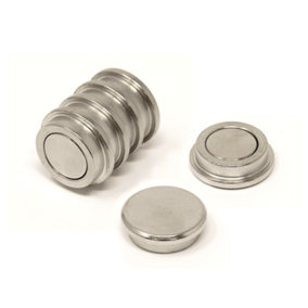 N42 Neodymium Top Hat Pot Magnet for Office, Fridge, Whiteboard, Refrigerator & DIY - 25mm x 8mm thick - 7.6kg Pull - Pack of 6