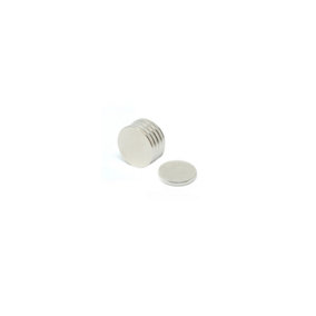 N52 Neodymium Disc Magnet - 1/2 in. dia x 1/16 in. thick - 3.05lbs Pull (Pack of 10)