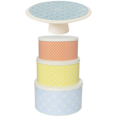 Nadiya Hussain Cake Stand & 3 Piece Cake Tin Set DIY at B&Q