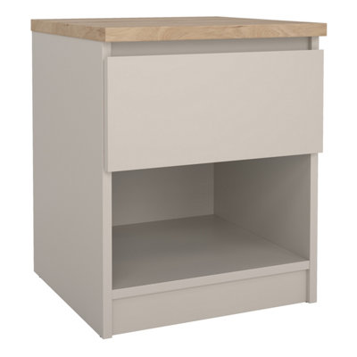 Naia Bedside 1 Drawer 1 Shelf in Cashmere Jackson Hickory