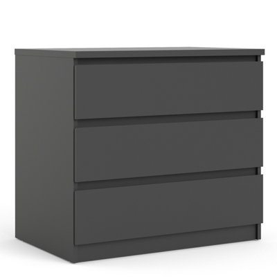 Naia Chest of 3 Drawers in Black Matt