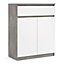 Naia Sideboard 1 Drawer 2 Doors in Concrete and White High Gloss
