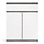 Naia Sideboard 1 Drawer 2 Doors in Concrete and White High Gloss
