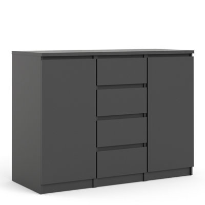 Naia Sideboard - 4 Drawers 2 Doors in Black Matt