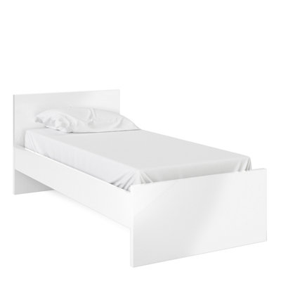 Naia Single Bed 3ft (90 x 190) in White High Gloss