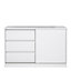 Naia Storage Unit with 1 Sliding Door and 3 Drawers in White High Gloss