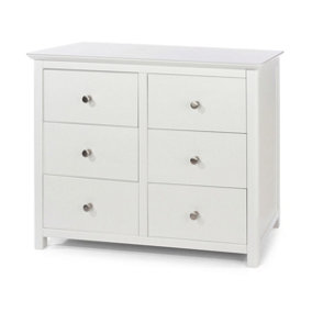 Nairn 3+3 drawer wide chest, White