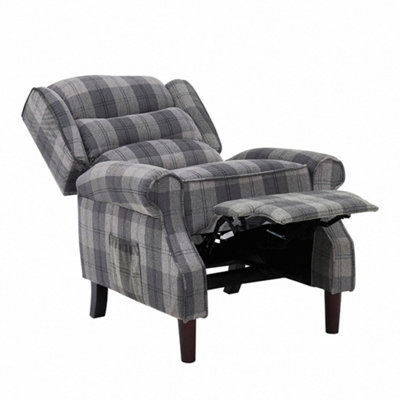 Nairn Tartan Recliner Chair, Grey Tartan
