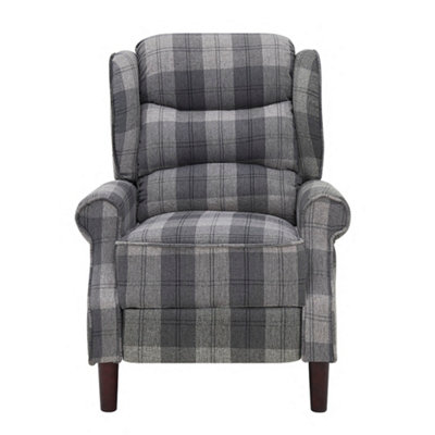 Nairn Tartan Recliner Chair, Grey Tartan