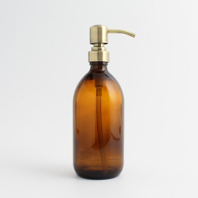 Namie Home Amber Glass Soap Dispenser - Refillable Liquid Bottle And Metal Pump For Hand Soap, Cream, Body, Shampoo Price Comparisons | Compare The Build