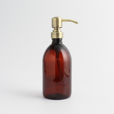 Namie Home Amber Plastic Soap Dispenser - Refillable Bottle And Metal Pump For Hand Soap, Cream, Body, Shampoo Price Comparisons | Compare The Build