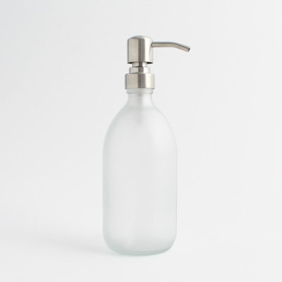 Namie Home Frosted White Glass Soap Dispenser - Refillable Bottle And Metal Pump For Hand Soap, Cream, Body, Shampoo Price Comparisons | Compare The Build