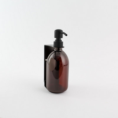 Namie Home Wall Bracket Dispenser Set - Amber Glass 500ml Bottle With Mounted Holder Price Comparisons | Compare The Build