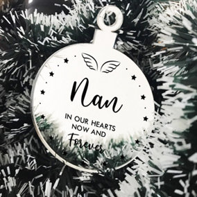 Nan Memorial Gift Mirror Acrylic Christmas Tree Decoration