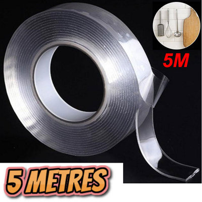 5M Nano Tape Double Sided Adhesive Reusable Removable Washable