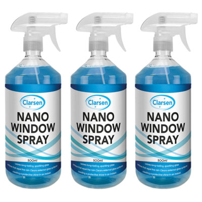 Nano Window Spray Pack of 3x 500ml Bottles, Streak-Free Glass Cleaner ...