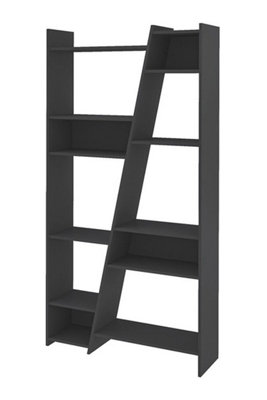 Naples Bookcase in Grey Painted Finish with Inlaid Centre Sections