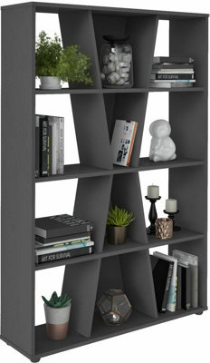 Naples Bookcase in Grey Painted Finish with Inlaid Centre Section