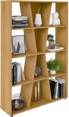 Naples Bookcase in Oak Effect Finish with Inlaid Centre Section