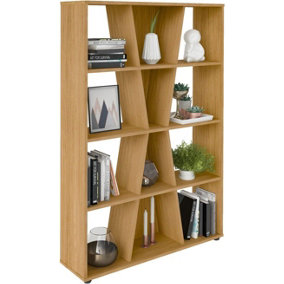 Naples Bookcase in Oak Effect Finish with Inlaid Centre Section