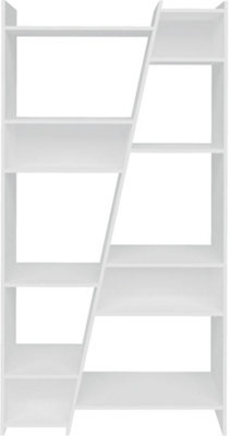 Naples Bookcase in White Painted Finish with Inlaid Centre Sections