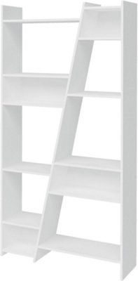 Naples Bookcase in White Painted Finish with Inlaid Centre Sections