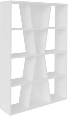 Naples Bookcase in White Painted Finish with Inlaid Centre Section