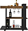Naples Breakfast Bar/Drinks Cart - L40 x W91 x H91 cm - Black/Pine Effect