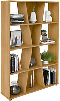 Naples Medium Bookcase - L25 x W91 x H134.5 cm - Oak Effect