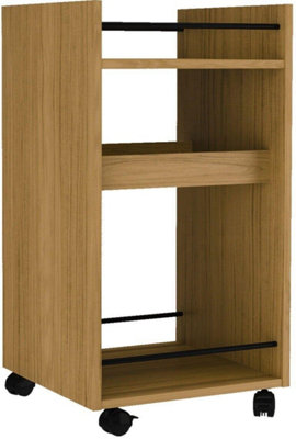 Naples Serving Cart Side Table in Oak Effect Finish