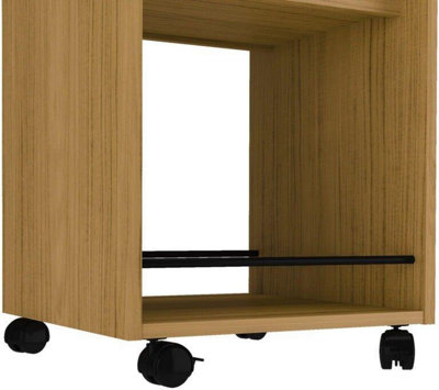 Naples Serving Cart Side Table in Oak Effect Finish