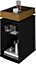 Naples Storage Side Table - L40 x W30 x H61.5 cm - Black/Pine Effect