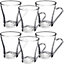 Napoli 6PC Glass & Stainless Steel Coffee Cups 22cl / 220ml / 7.4oz