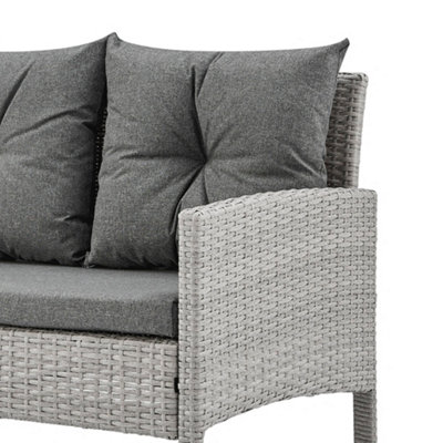 Napoli Rattan Garden Outdoor Dining Sofa Set in Grey - 6