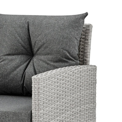 Napoli Rattan Garden Outdoor Dining Sofa Set in Grey - 7