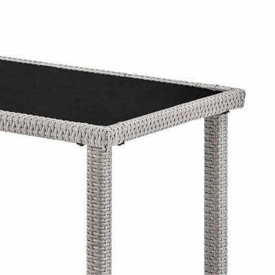 Napoli Rattan Garden Outdoor Dining Sofa Set in Grey - 8
