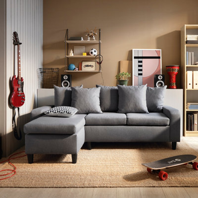 Napoli Reversible Corner Sofa in Dark Grey