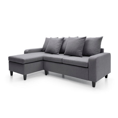 Napoli Reversible Corner Sofa in Dark Grey