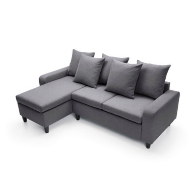 Napoli Reversible Corner Sofa in Dark Grey