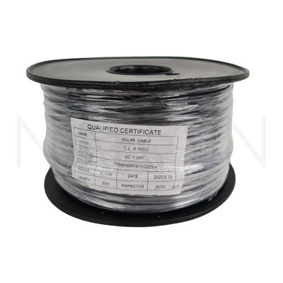 Narain Solar - 4mm Solar Cable on a 50m Roll - Black